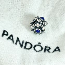 1 PANDORA 925 Sterling Silver Real Sapphire September Birthday Blooms Bead Charm
