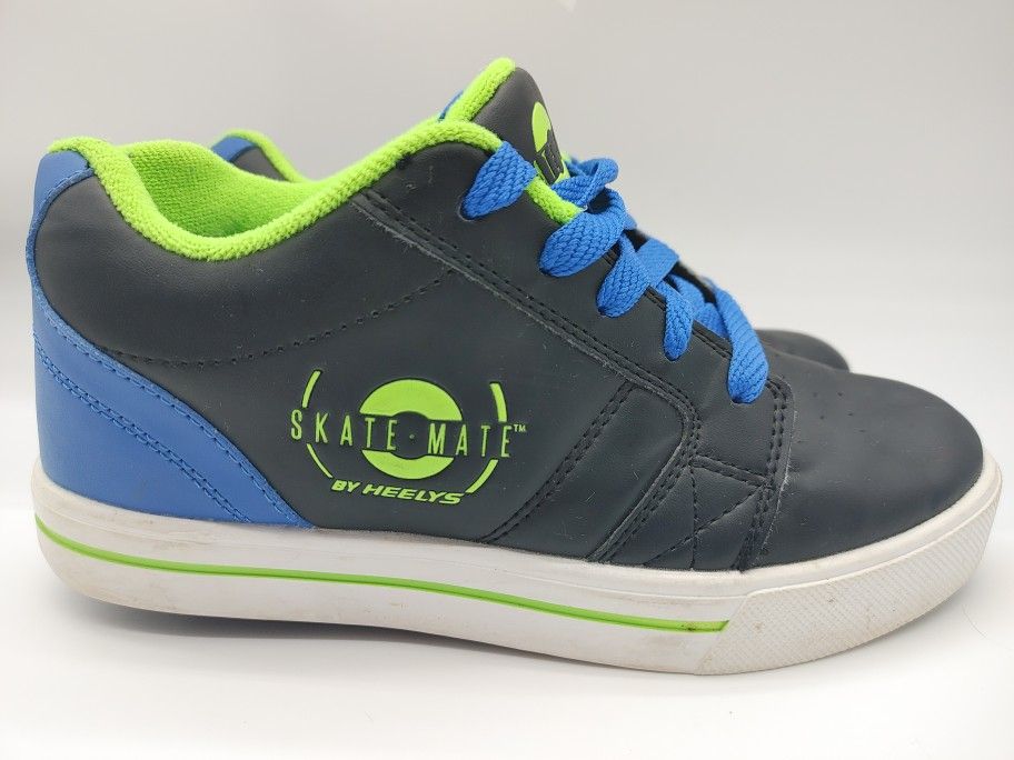 HEELYS Skate Mate Low Top Skate Shoes Unisex Youth Size 4 Blue Black Green 