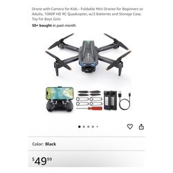 Brand new Drone with Camera for Kids - Foldable Mini Drones for Beginners or Adults, 1080P HD RC Quadcopter, w/2 Batteries and Storage Case, Toy for B
