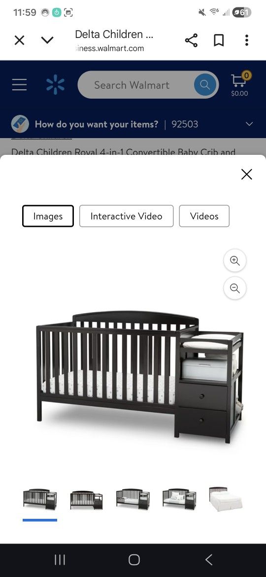 Delta Children Royal 4-in-1 Convertible Baby Crib and Changer, Dark Chocolate