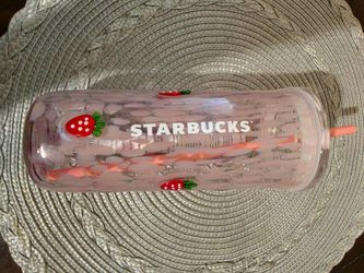 Starbucks glass strawberry cup