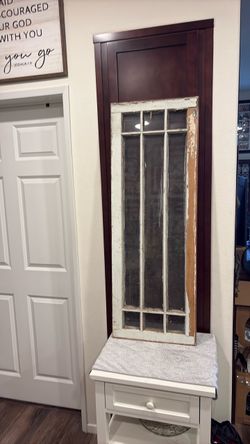 Vintage Wood Window Frame with Glass Panes