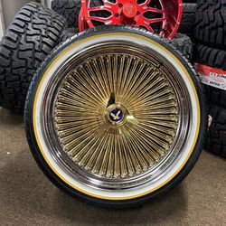 20” Center Gold Luxor Wire Wheels On Vogues 245-40-20 Finance Available 