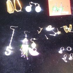 Assorted Vintage Earrings And Charms 