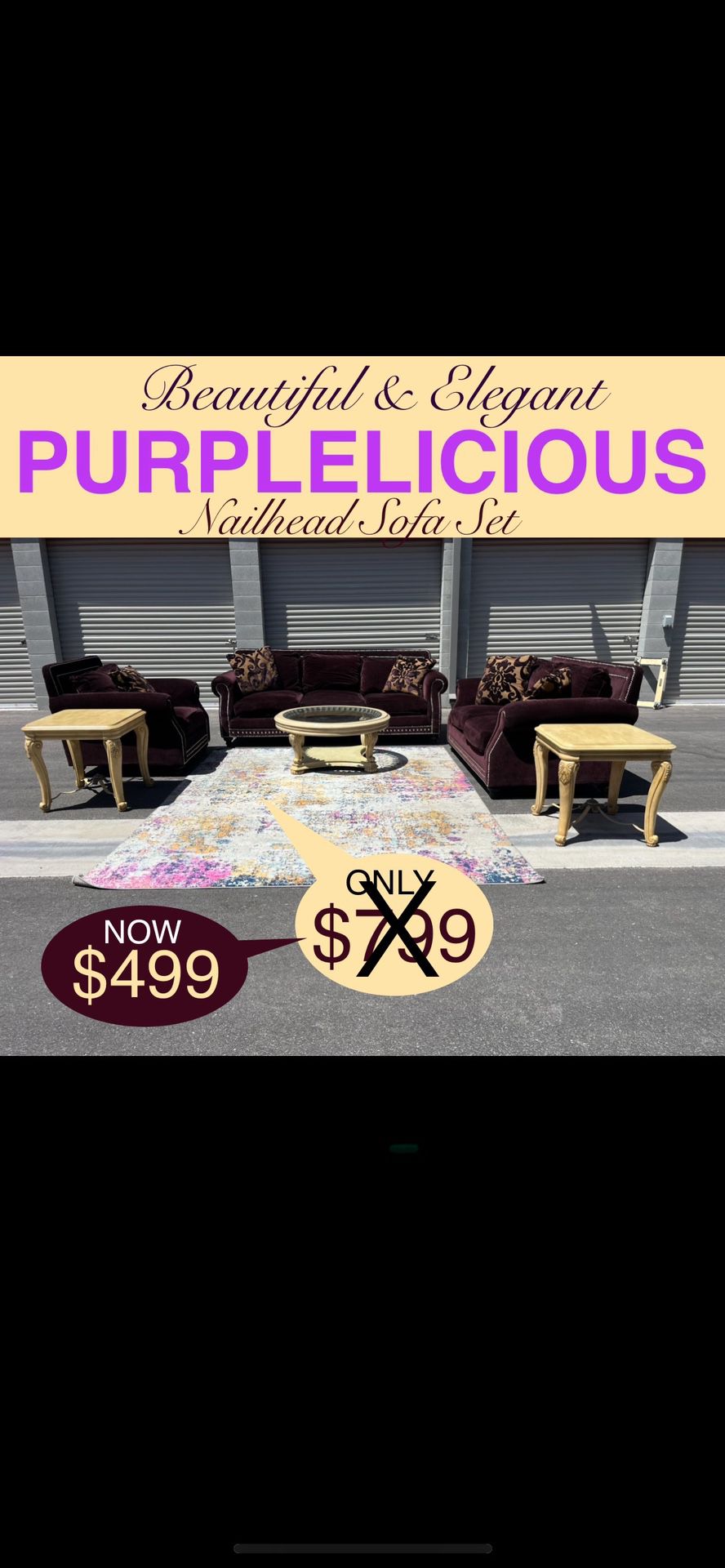 😍BEAUTIFUL & ELEGANT LIVING ROOM “PURPLELICIOUS” SOFA SET 💜 DELIVERY AVAILABLE 🚚 