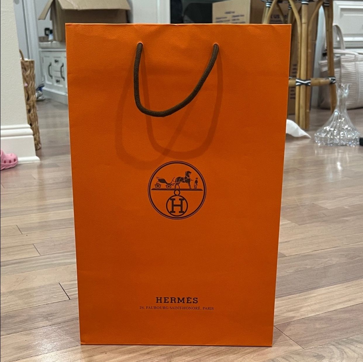 Hermes empty shopping bag