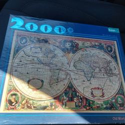 Buffalo Games Old World Map Jigsaw Puzzle 2000 pieces w/Bonus Poster USED 