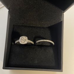 Diamond Bridal Set 14k White gold 