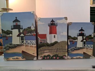 New Nesting Boxes Vintage Nautical Nantucket Beach Lighthouse  QVC