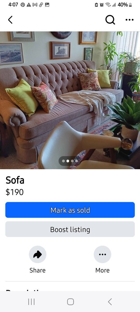 EXCELLENT QUALITY SOFA / 75 Inches