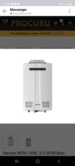 Navien NPN-199E, 9.5 GPM Non-Condensing Tankless Water Heater, Outdoor Only