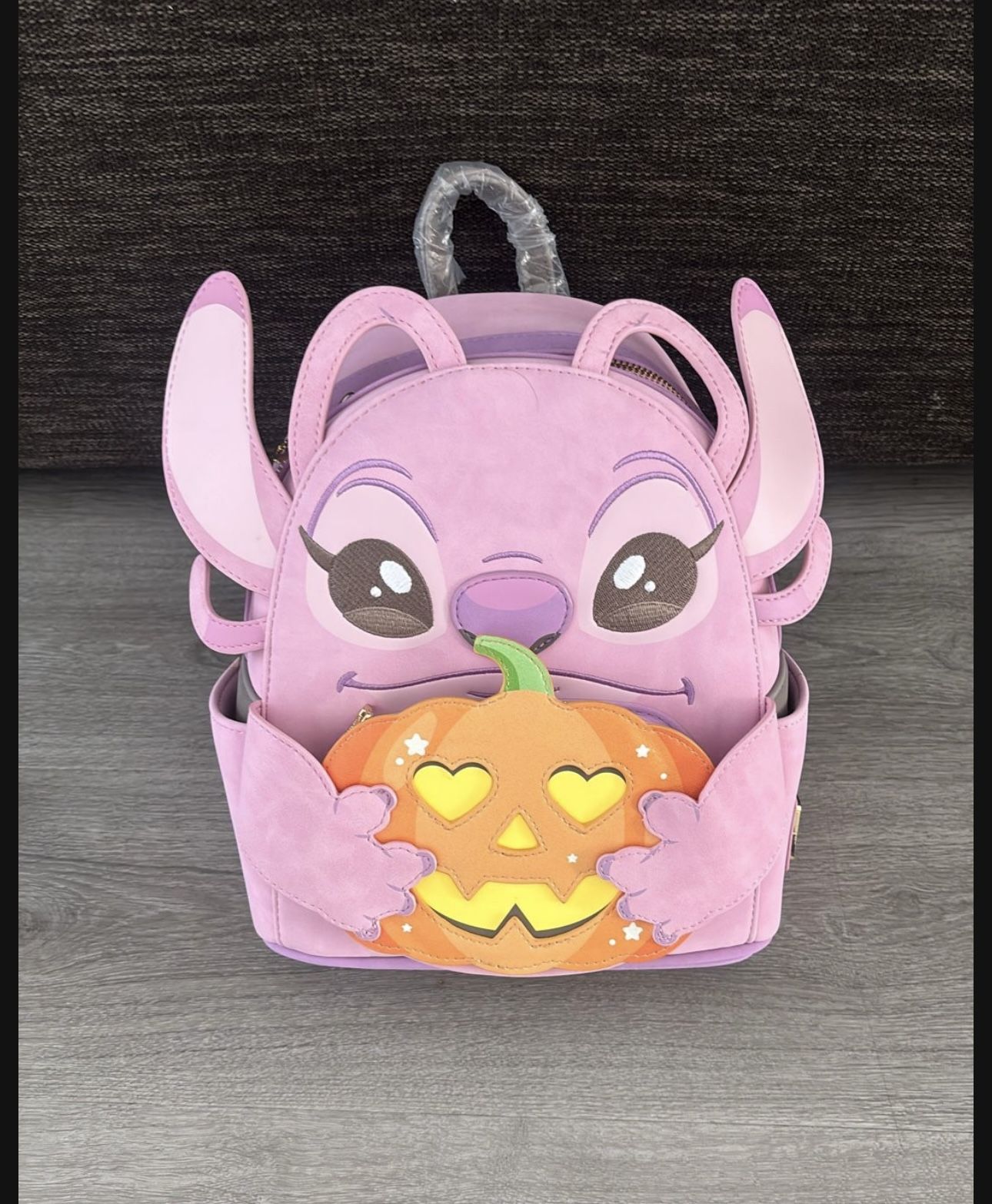 Loungefly Disney Lilo & Stitch Angel Pumpkin Glow-In-The-Dark Mini Backpack