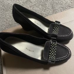 Womens Brown suede wedge heels size 8w