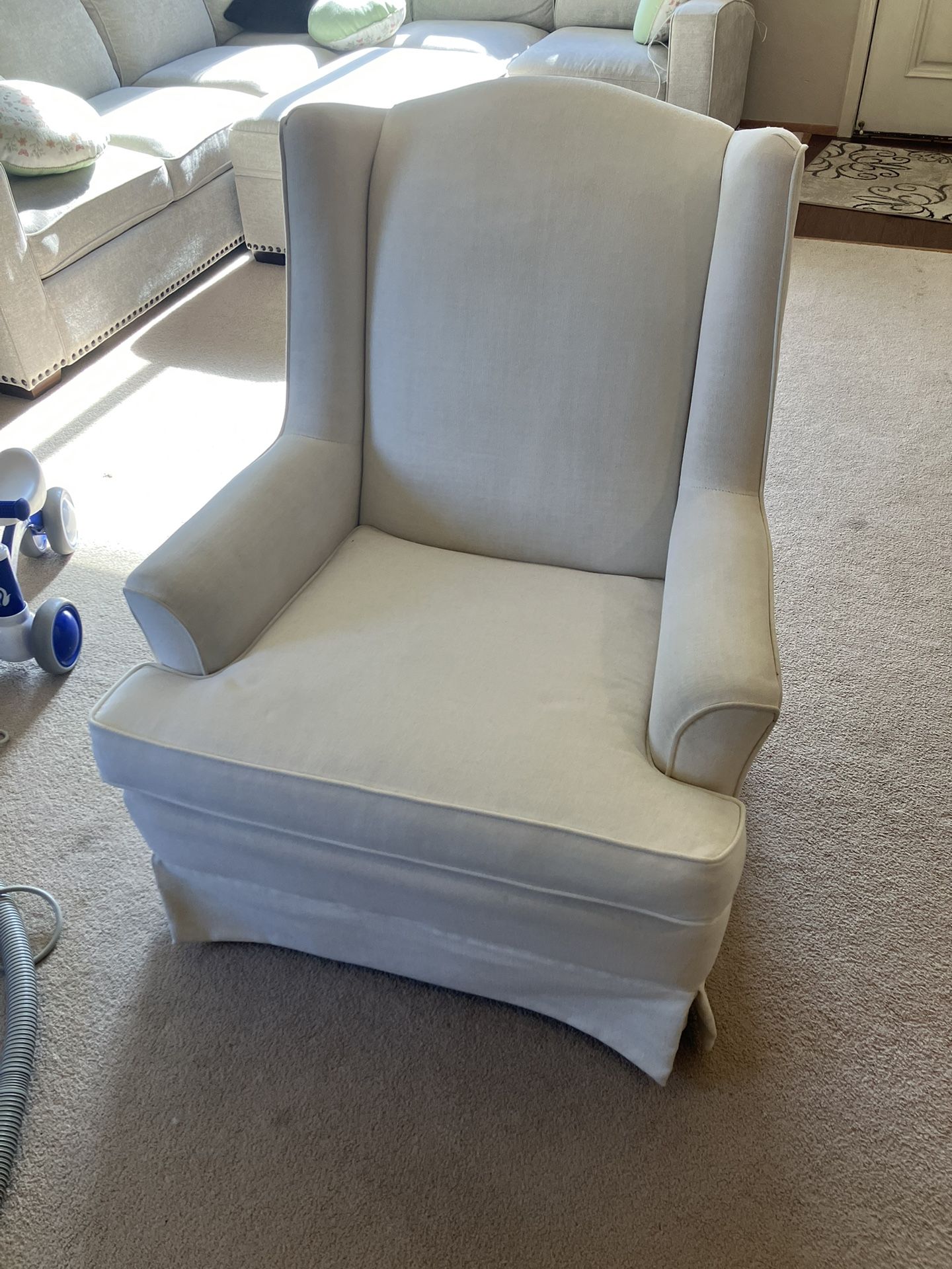 Natural Linen Pottery Barn Rocking Chair