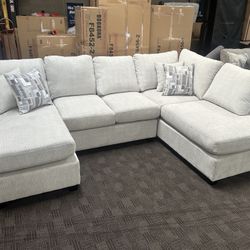 Deep Comfy Double Chaise Sectional Couch 