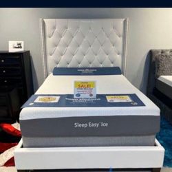 *Manager's Special!!!*---Charming Queen White Leather Gel Bed Frames---Limited Inventory!!!---Delivery Available😎