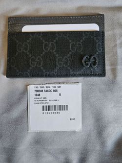 Grey trim Gucci card case