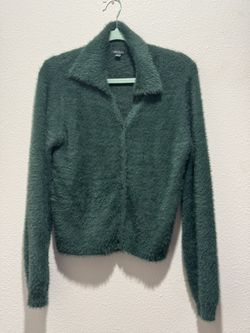 Cottagecore Fuzzy Collard Sweater Shirt