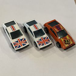 Vintage 1980’s Hot Wheels Lotus Esprit S1 Royal Flash Lot Of 3 Loose