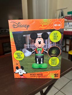 Halloween Disney 5ft Mickey Mouse Skeleton Yard Airblown Inflatable NEW