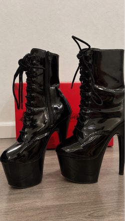 Pleaser Black Platform Boots – Size 7 🖤
