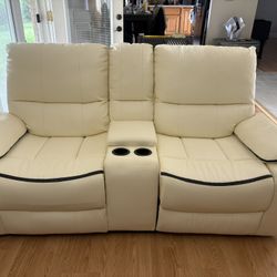 Like New Faux Leather Couch & Loveseat