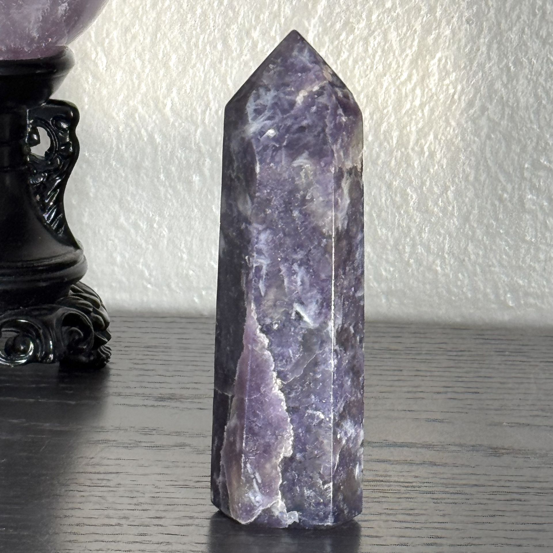 Dark Purple Lepidolite Tower