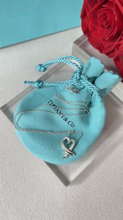 Tiffany & Co Paloma Picasso Loving Heart SilverPendant Necklace 17” NEW $390