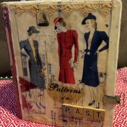 VINTAGE OOAK SEWING SCRAPBOOK JANE EAYRE FRYER HANDWRITTEN NOTE POSSIBLY THE ONE WHO CREATED THIS SCRAPBOOK 1940’s? VERY COOL & FASHION MEMORABILIA 