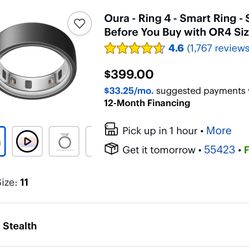 Oura Ring 4 - Size 11 Stealth 