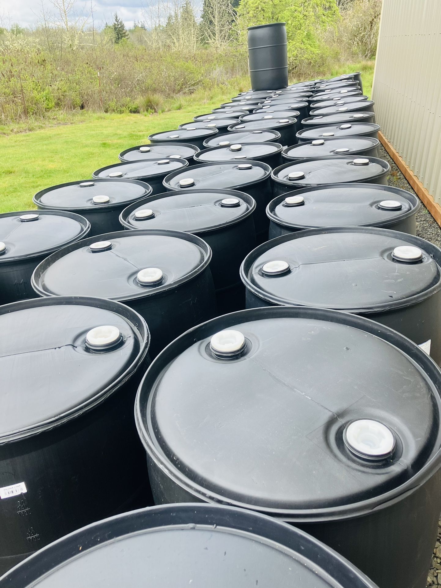 55 Gallon Plastic Food Grade Black Barrel Drum