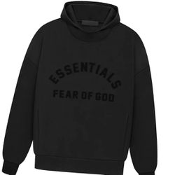 Essentials Fear of God Jet Black Arch Logo Hoodie