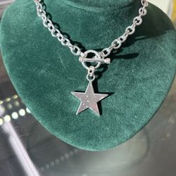 Silver 925 Hoop Star Necklace