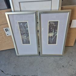 Floral Print Wall Art 14x27 Set Of 2