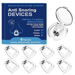 Anti Snoring Devices, Silicone Magnetic Anti Snoring Nose Clip, Nasal Strip for Snoring with Adjustable Magnet, Magnetic Nasal Strip, Stop Snoring for