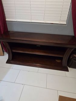 60" TV Stand / Media Console – Dark Wood Finish – $100