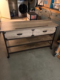 Rustic Rolling Console / TV Stand