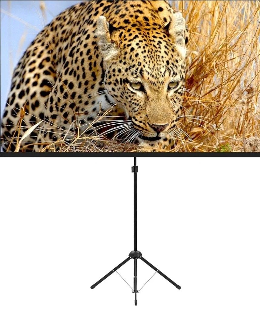Portable Projector Screen with Stand, Outdoor Movie Screen, 80 Inch 16:9, Light-Weight, Mobile and Compact, Easy Setup and Carrying, Projection Screen