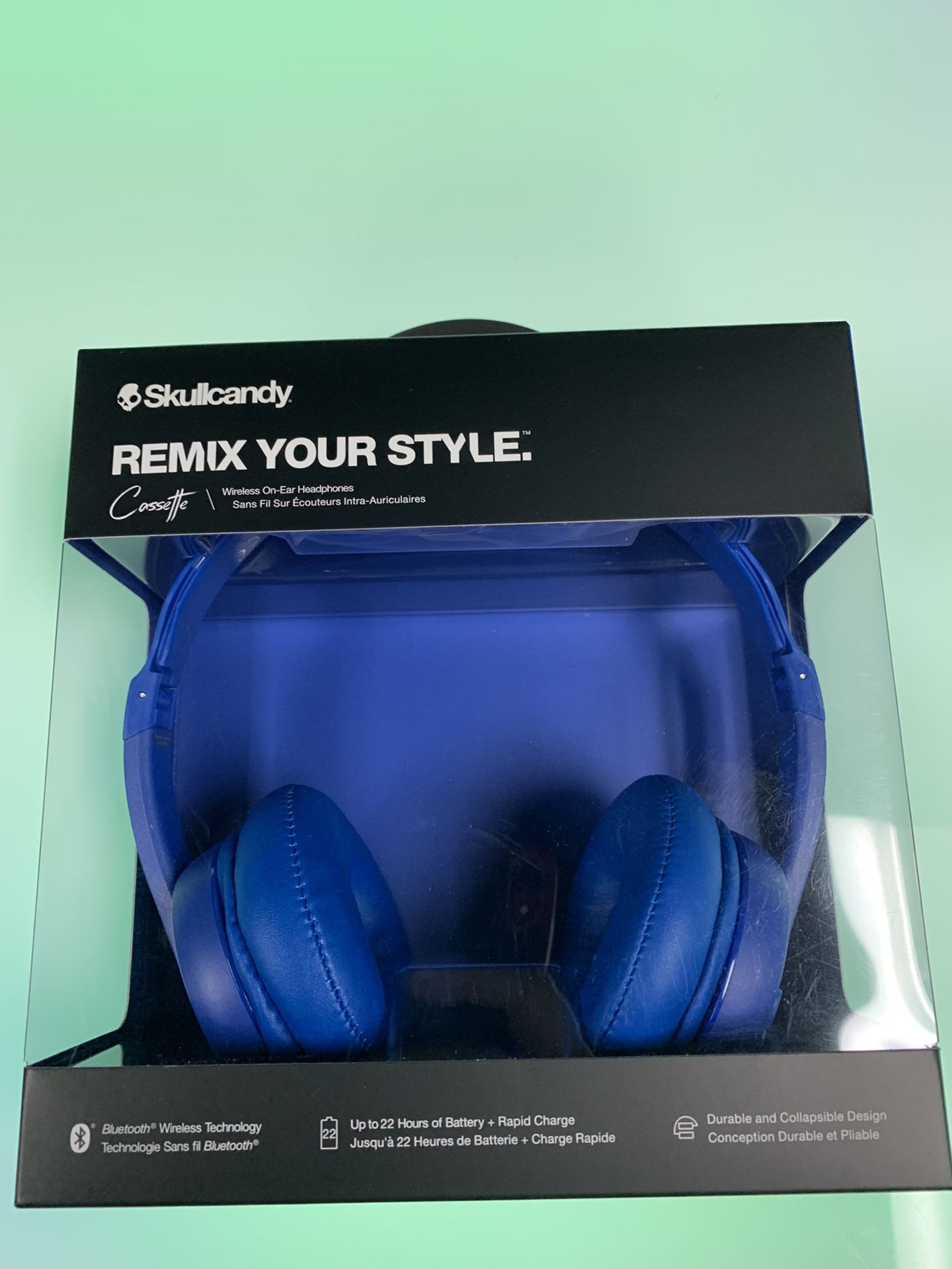 Skullcandy Cassette Blue Headphones 