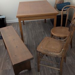 Dining Room Table With 2 Chairs And Bench