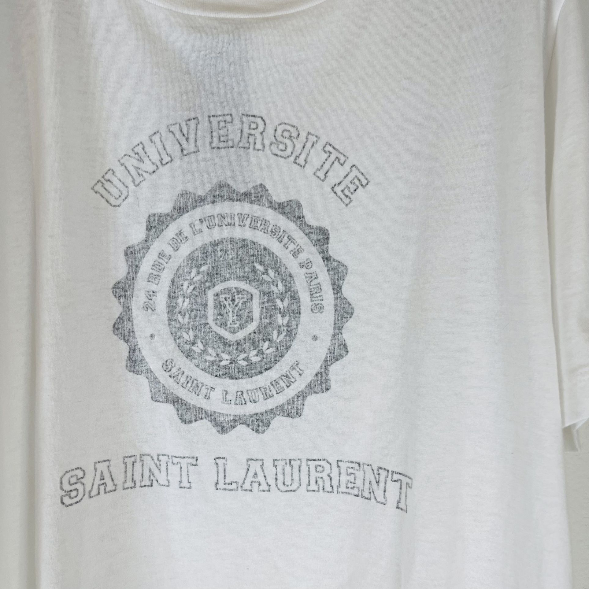 Saint Laurent White Black Universite Tee NWT Saint Laurent
