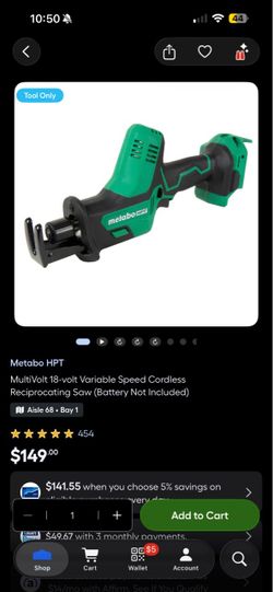 Brand new Metabo subcompact reciprocating saw tool only