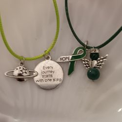 2 Uplifting Signs On Green Chains