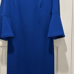 Royal Blue, Belle Sleeve Dress With Gold Back Zipper