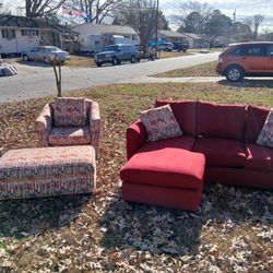 2 Piece Jude Sofa Lounger W/Chair And Storage Ottoman