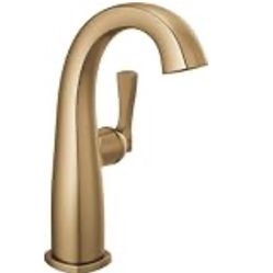 Brand New In The Box- Delta Faucet Stryke Mid-Height Single Hole Bathroom Faucet, Gold Single Handle Bathroom Faucet, Bathroom Sink Faucet, Delta Gold
