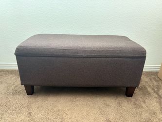 Dark Brown Storage Ottoman Bench