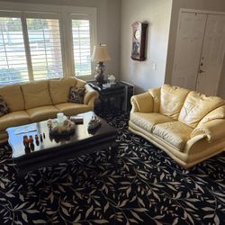 Italian Leather Couch And Loveseat