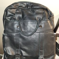 Epiphanie Black Leather Camera DSLR Backpack 