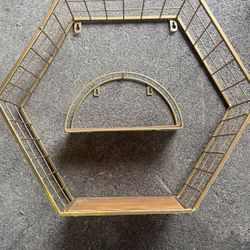 Hanging Wall Shelves Gold 